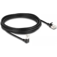 DeLock RJ45 Netzwerkkabel Cat.6A S/FTP Slim 90° unten gewinkelt - gerade 5 m Schwarz
