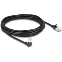 DeLock RJ45 Netzwerkkabel Cat.6A S/FTP Slim 90° unten gewinkelt - gerade 5 m Schwarz