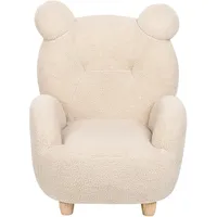 Kindersessel aus Polyester Polsterung in Bärenform Plüsch Design Kinderzimmermöbel Beige Melbu