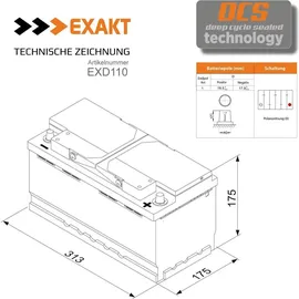 Exakt Solar DCS Solarbatterie 110Ah 12V