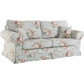 Home Affaire 3-Sitzer HOME AFFAIRE "Shadmoor", blau, B:210cm H:102cm T:92cm, 60% Polyester / 40% Baumwolle, Sofas, Hussenoptik, in uni oder mit Blumendruck