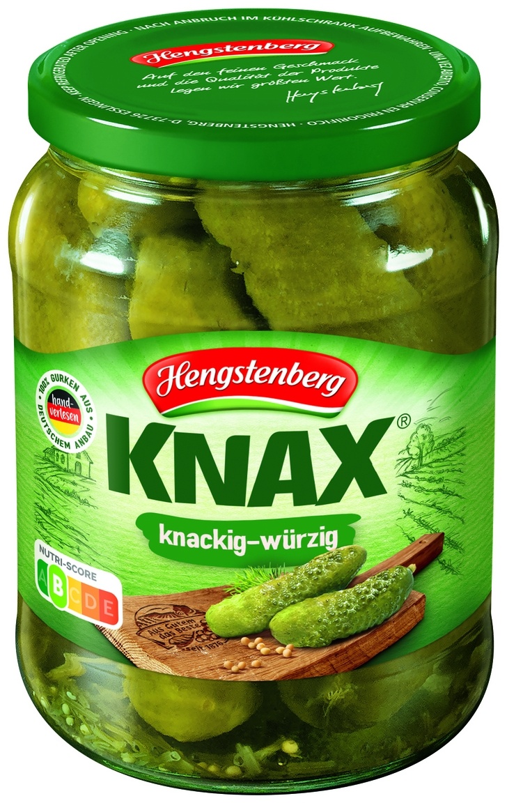 Hengstenberg Gewürzgurken Knax knackig & würzig (670 g)