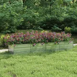 vidaXL Garten-Hochbeet verzinkter Stahl rechteckig 320 x 80 x 45 cm Silber