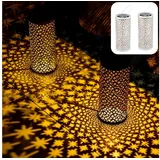 Marrakesch Orient & Mediterran Interior 2er Set Moderne Solarlaterne Solar Laterne Windlicht Lampe Outdoor Joran Weiss