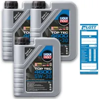 3x 1 Liter Liqui Moly Motorenöl Motoröl Top Tec 4600 5W-30 Oil Ö 2 Liter 3755