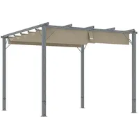 Outsunny Pergola ca. 3x3m Garten Pavillon mit magnetischen Pad,