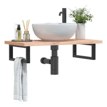 vidaXL Waschtisch-halterungen 2 Stk. Schwarz Rechteckig Stahl Vidaxl