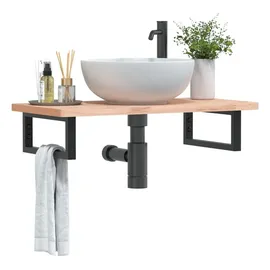 vidaXL Waschtisch-halterungen 2 Stk. Schwarz Rechteckig Stahl Vidaxl