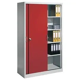 Californian Products Acurado Aktenschrank 120 x 40 x 195 cm lichtgrau / rot
