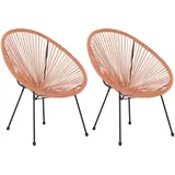 Beliani Cocktailsessel Orange, Schwarz, 90x70x87