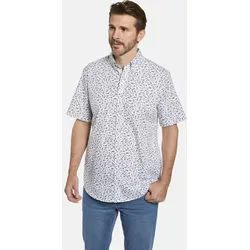 Kurzarmhemd BABISTA "Kurzarmhemd MERIETTO", Herren, Gr. XL, weiß (weiß gemustert), Kurzarm, Hemden, im maritimen Look