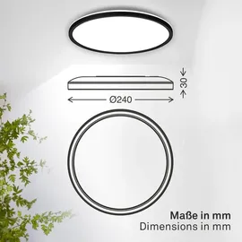 B.K.Licht LED Panel 1 24 cm rund schwarz