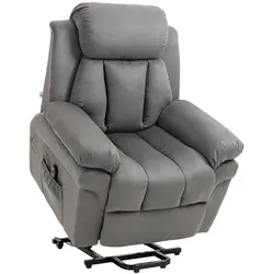 HOMCOM Sessel mit Aufstehhilfe Polyester, Schaumstoff, Stahl