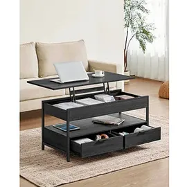 VASAGLE Couchtisch schwarz 100,0 x 50,0 x 48,0 - 63,0 cm