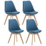 Clp 4er Set Stuhl Linares Stoff - blau