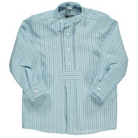 OS-Trachten Trachtenhemd Stere Jungen Langarmhemd mit Riegel unter der Knopfleiste, Schlupfform blau 110/116