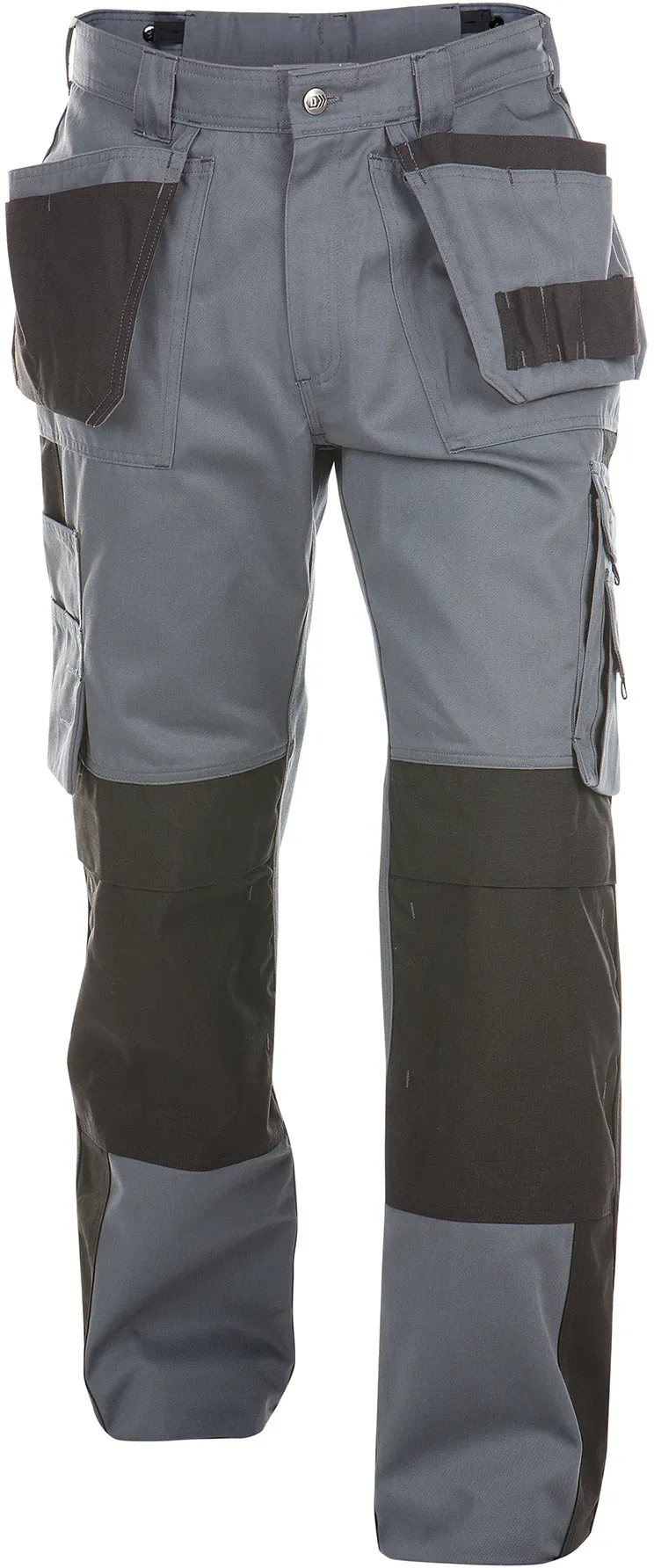 DASSY® Seattle 245 gr. zweifarbige Multitaschen-Bundhose mit Kniepolstertaschen für Herren - zementgrau/schwarz - 53-5cm