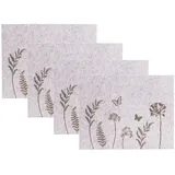 levandeo 4er Set Tischset Filz 45x35cm Blumen Platzdeckchen Platzset Frühling Blumenwiese Tischdeko Deko Tischmatte