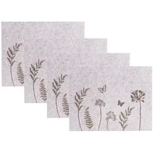 levandeo 4er Set Tischset Filz 45x35cm Blumen Platzdeckchen Platzset Frühling Blumenwiese Tischdeko Deko Tischmatte