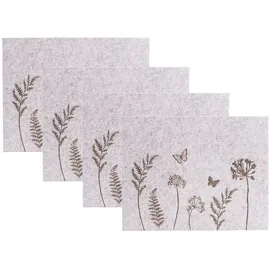 levandeo 4er Set Tischset Filz 45x35cm Blumen Platzdeckchen Platzset Frühling Blumenwiese Tischdeko Deko Tischmatte