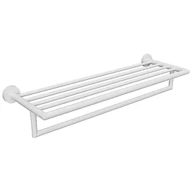 Brillantbad WHITE Handtuchablage Messing Weiß 550x120x265 mm für Bad & Küche >> zum Bohren