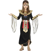Fiestas GUiRCA Hochwertiges Königin Cleopatra Kostüm Kinder Teenagers 5-6 Jahre - Ägyptische Königin Kostüm Schwarz Gold, Pharao Göttin Mädchen Kostüm Karneval, Kleopatra Kleid Fasching, Fastnacht