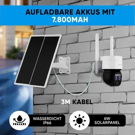 LuVision 4G / LTE DUO PTZ Solar Überwachungskamera Weiß