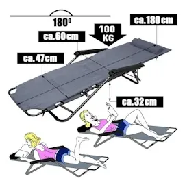 AMANKA Gartenliege 2er Set Relaxliege 178 x 60 x 30 cm grau