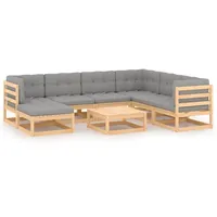 vidaXL Garten-Lounge-Set 8-tlg. grau
