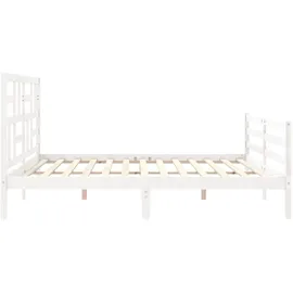 vidaXL Massivholzbett 200 x 200 cm Weiß