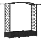 vidaXL Hochbeet mit Rankgitter und Dach 169 x 40 x 125 cm Schwarz