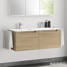 Evineo ineo5 Unterschrank B: 120 cm, 2 Auszüge, mit Griffmulde, für evineo ineo Doppelwaschtisch,, BE0308OA,