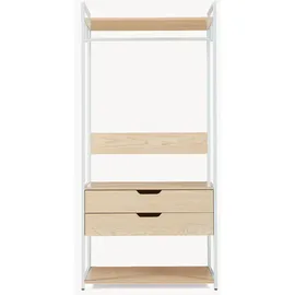 [en.casa] Garderobenständer Larem 180 x 84 x 40 cm Weiß / Eiche