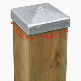 Trutzholm Pfostenkappe 71 x 71 mm Edelstahl verzinkt