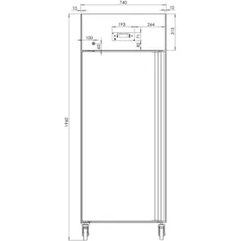 GastroHero ECO 650 GN 2/1 Monoblock Gastronomie Kühlschrank, 616 Liter, Gastronomiebedarf, Großvolumiger freistehender Gewerbekühlschrank, Energiesparend, Robuste Bauweise,