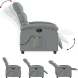 vidaXL Massagesessel 92 x 99,5 x 92 cm Hellgrau mit Fernbedienung