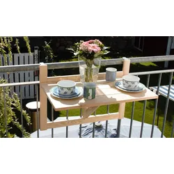 Balkontisch Tönning - 70 x 46 x 11 -5 cm - Farbe: Natur - klappbarer Balkontisch aus naturbelassenem Kiefernholz
