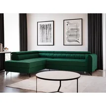 Sofnet Ecksofa mit Schlaffunktion und Bettkasten, Wohnlandschaft mit einstellbare Kopfstützen, Couch, Sofa, Bettsofa, Schlafsofa Grün (Kronos 19)...