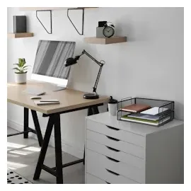 Relaxdays Dokumentenablage, stapelbare Briefablage, Mesh, HBT: 8,5 x 36 x 25 cm, horizontale A4 Ablage, Metall, schwarz