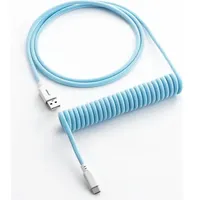 CableMod Classic Coiled Keyboard Cable USB Micro-B auf USB-A, Tastaturkabel (Spiral-Textilkabel), 1.5m, Blueberry Cheesecake (CM-CKCA-CW-LBW150LBW-R)