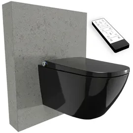Bernstein Dusch-WC pro+ 1104 Schwarz glänzend Spülrandlos eckig Komplettanlage - Bernstein