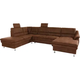 sit&more Wohnlandschaft SIT & MORE "Cardoso U-Form", braun (cognac), B:324cm H:90cm T:90cm, Luxus-Microfaser 1 (100% Polyester);Luxus-Microfaser 2 (100% Polyester);Luxus-Microfaser ALTARA NUBUCK (100% Polyester), Sofas, Wohnlandschaft, mit Federkern und
