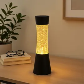 GLOBO Lavalampe Glitzer Schwarz