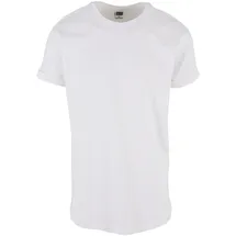 URBAN CLASSICS Long Shaped Turnup Tee weiß M