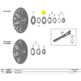Shimano Ritzel 11-13 Zähne Grau