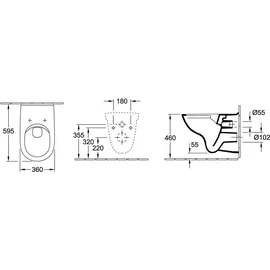 Villeroy & Boch ViCare Combi-Pack WC-Set mit WC-Sitz Weiß