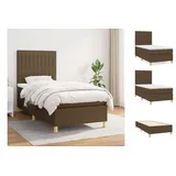 vidaXL Boxspringbett mit Matratze Dunkelbraun 90x190 cm Stoff