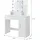 ML-Design Schminktisch Weiß mit Hocker, LED-Beleuchtung, Spiegel, Schublade, 3 Fächer, 90x38x137 cm, Schlafzimmer, Schminktische