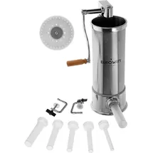 BROWIN BROWIN® Manuell Wurstfüller aus Edelstahl 311006 | 5 kg vertikale Wurstmaschine | Wurstfüllmaschine für Küche und Restaurants | Wurstpresse | Machine für hausgemachte Wurst, Cevapcici und Cannelloni