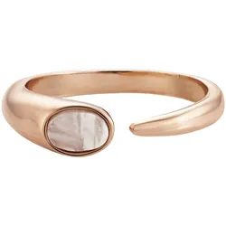 Buckley London Ring Messing rosévergoldet mit Perlmutt